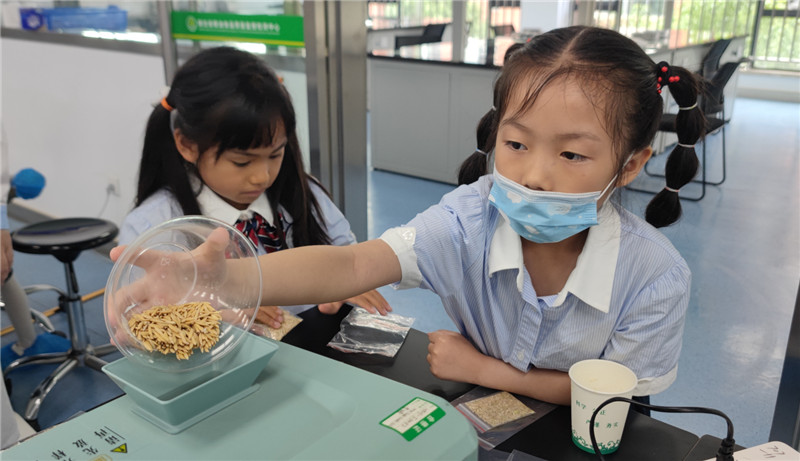 小學(xué)生走進(jìn)湖北省糧油食品質(zhì)量監(jiān)督檢測(cè)中心。